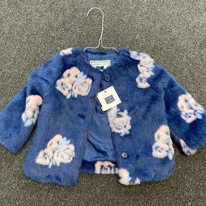 NWT Janie & Jack Faux fur Coat Girls
